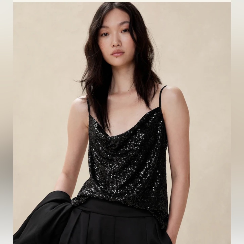Banana Republic Sequin Sparkle Cowl-neck Cami Size S / XS NWT
